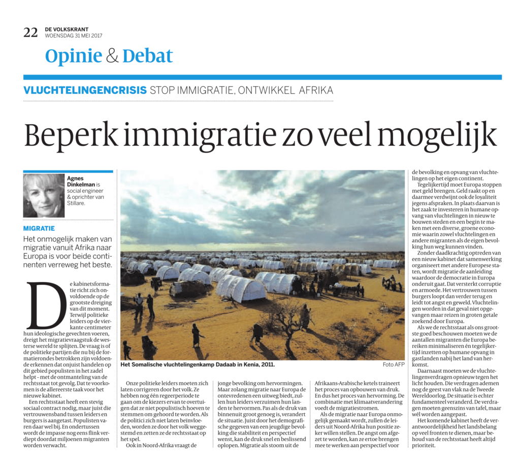 Migratie minimaliseren is het beste voor zowel Europa als Afrika